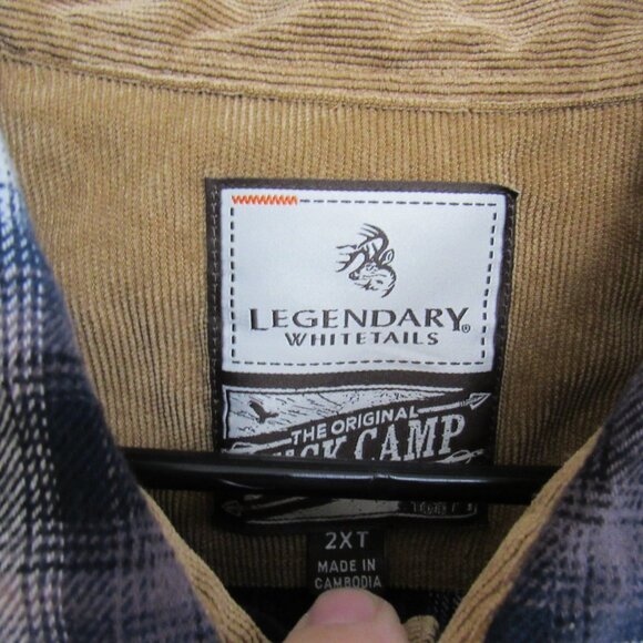 Legendary Whitetails Buck Camp Purple Plaid Flannel L/S Shirt Shacket 2XLT - Picture 2 of 3